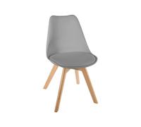 Avilia Sedia da Tavolo in Legno di Faggio Grigio - Sedia Cucina Ergonomica con Cuscino, Ideale per Soggiorno e Sala da Pranzo, Design Moderno e Confortevole, 52,5D x 48L x 82H cm