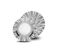 Servizio di Piatti in Porcellana con Foglie Bianco e Nero - Set 18 Pezzi Composto da Piatti Piani, Fondi e da Dessert - Ideale per ogni Occasione e Facili da Pulire in Lavastoviglie