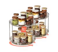 Avilia - Set 2 Organizer Rotanti, 2 Livelli in Plastica - Lazy Susan Salvaspazio
