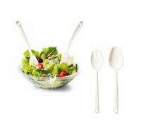 Avilia Set 2 Pezzi Utensili da Cucina per Insalata in Plastica Dura Beige - Ideale per Servire e Condire la tua Insalata Sono Resistenti e Durevoli - Sicuri per Uso Alimentare e Facili da Pulire