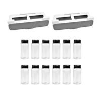 Avilia - Set 2 Porta Spezie per Cucina Estensibili con 6 Barattoli Vetro con Coperchio Ermetico, Organizer Salvaspazio Regolabile per Pensili e Piani, Facile da Montare e Pulire