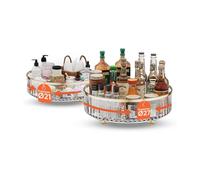 Avilia - Set 2 Vassoi Portaoggetti Rotante Multiuso Ø27cm e Ø21cm in Plastica Resistente, Organizer Cucina e Bagno Salvaspazio, Facile da Pulire e Uso Versatile