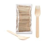 Avilia Set 240 Forchettine in Legno Biodegradabili - Forchettine in legno usa e getta - Posate usa e getta - Forchettine usa e getta - Forchettine in legno