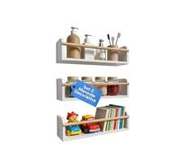 Avilia - Set 3 Mensole Decorative da Parete in Legno - Scaffali Salvaspazio per Libri, Giochi e Barattoli - Mensole Moderne 40x12x12 cm per Cameretta, Cucina e Soggiorno - Portata 3 kg per Ripiano