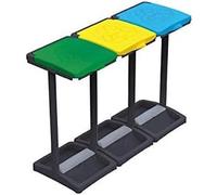 Avilia Set 3 Portarifiuti Multicolore con Coperchi Colorati e Vani Portasacchi da 110lt per Raccolta Differenziata