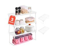 Avilia Set 3 Ripiani Salvaspazio Richiudibili Bianco - Mensole Ideali per Casa o Ufficio - Ripiani Salvaspazio Cucina - Facili da Montare e da Riporre - 30x20x15,3cm