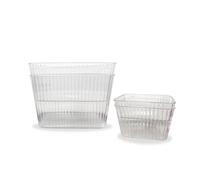 Avilia - Set 4 Organizer Multiuso Trasparenti con Manici Integrati e Design Impilabile per Casa, Cucina e Bagno