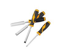 Avilia Set 4 Scalpelli per Legno, Ideali per Scultura e Restauro, con Manici in Plastica Bicomponente Antiscivolo ed Ergonomici, da 8-12-20-26mm