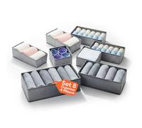 Avilia - Set 8 Organizer Cassetti in TNT Salvaspazio per Armadi e Cassettiere, Facili da Usare e Pieghevoli, Ideali per Intimo e Accessori, Struttura Rigida e Traspirante.