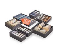 Avilia - Set 8 Organizer Cassetti Multi Misura Pieghevoli in TNT con Struttura Rigida Salvaspazio per Armadio e Cassetti, Ideali per Intimo e Accessori con Scomparti Multipli