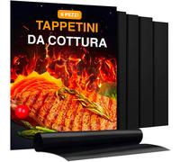 Avilia Set di 6 Tappetini in Silicone per BBQ e Forno 40x33 c 40 cm x 33 cm Nero