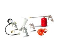Avilia Set di Pistole e Aerografi per Aria Compressa, Kit Compressore con 3 Pistole per Lavaggio, Gonfiaggio Pneumatici e Aria Compressa, 1 Aerografo e 1 Flessibile, Ideale per rimozione polvere