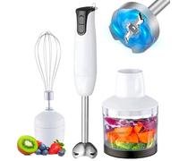 Avilia Set Frullatore in Acciaio Inox ad Immersione da 500W con Tritatutto e Frusta Elettrica - Massima Versatilità, Design Compatto e Sicurezza in Cucina per Ottimi Risultati - Intuitivo e Pratico