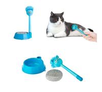 Avilia - Set Spazzola Gatto e Ciotola in Plastica per Pulizia Ciotole per Gatti e Cani, Design Divertente, Facile da Usare, Spugnetta Abrasiva per Igiene Profonda e Duratura - Vari Colori