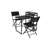 Avilia - Set Tavolo da Giardino Pieghevole con 2 Sedie Salvaspazio in Acciaio Verniciato e Polipropilene, con Portabottiglie Integrato, Ideale per Balcone e Terrazza