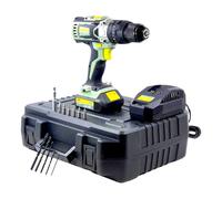 Avilia Set Trapano Avvitatore a Percussione 20V con 13 Accessori - 2 Velocità, Batteria 2Ah, Mirino LED - Ideale per Fai Da Te e Lavori Professionali