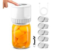 Avilia - Sigillatore Macchina Sottovuoto Alimenti per Barattoli Ø6,8/8,3 cm con 10 Tappi Inclusi, Sigillatura Automatica, Uso Domestico e da Viaggio, Alimentazione USB-C, Compatto e Portatile