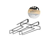 Avilia Sottoripiano Portacalici per Cucina - Mensola Scolabicchieri Appendibile per Cucina, in Metallo, 21x28x7cm, Nero