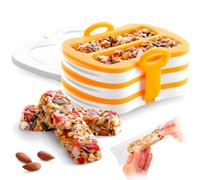 Avilia Stampi per Barrette in Platica e Silicone 10x3cm - Prepara Snack Personalizzati con Ricettario per Barette alla Frutta, Cioccolato o Caffè - Incluso Sacchetti per Trasporto e Pressa