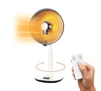 Avilia Stufa al Carbonio Elettrica a Parabola con Telecomando, Timer 7,5h e Oscillazione 120° - Termoventilatore Elettrico 450/900W con Display LED - Ventilatore Aria Calda Basso Consumo 35cm