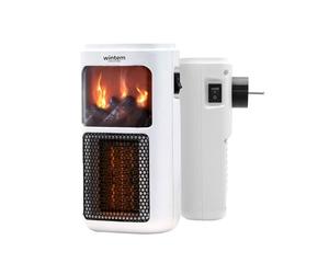 Avilia Stufa Mini Elettrica da Parete con Effetto Camino 400W - Moderno Schermo Display LED per un Uso Intuitivo e Facile con Timer Programmabile Fino a 12 Ore - Facile da Spostare e Riporre