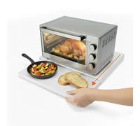 Avilia - Supporto Microonde Estensibile 39-62x47x4 cm con Ripiano Estraibile, Struttura Salvaspazio Cucina, Vassoio Scorrevole e Gommini Antiscivolo (Bianco)