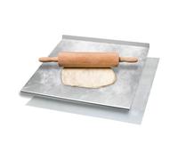 Avilia - Tagliere Acciaio Inox 40x50cm Antibatterico con Superficie Antiaderente per Impastare e Cucina Professionale, Incluso Tappetino Antiscivolo per Massima Stabilità e Igiene
