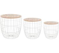 Avilia Tavolini per Soggiorno - Set 3 Tavolini Bassi Sovrapponibili - Tavolini da caffè - Comodini portaoggetti - Tavolino per ufficio e camera da letto - 30cm, 35cm, 40cm - Bianco