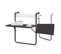 Avilia Tavolo da Balcone Pieghevole, Regolabile in Altezza, Multifunzionale, in Metallo, 60x40x56cm, Antracite, Tavolino da Caffè, Porta Riviste e Libri, Salvaspazio