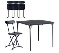 Avilia Tavolo Pieghevole Portatile con Sedie - Tavolo da Campeggio Fino a 4 Persone - Tavolo Richiudibile con Sistema di Blocco di Sicurezza - Struttura in Acciaio, 180x75x74 cm