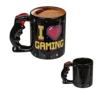 Avilia Tazza Cambia Colore I Love Gaming con Manico Controller - Ideale Regalo, Decorazione Termosensibile, 320ml, 11x9cm, Nero e Rosso