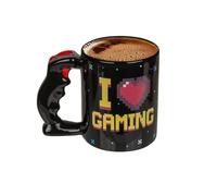 Avilia Tazza per Tè o Caffè con Decorazione I Love Gaming Ideale come Regalo - Tazza con Controller come Manico e Decorazione Cambia Colore con il Calore, 11x9cm, 320ml, Nero e Rosso