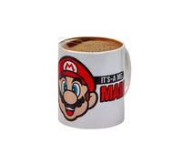 Avilia Tazza per Tè o Caffè con Decorazione Super Mario - Tazza con Design Videogioco Ottima come Idea Regalo, in Ceramica, 10x9cm, 325ml, Bianco e Rosso