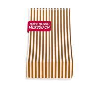 AVILIA Tenda da Sole per Esterno Righe Marroni con Anelli h 300x140 cm -Tende da Sole per Esterni Rimovibili in Poliestere - Tendone Balcone Esterno Parasole per Giardino e Gazebo