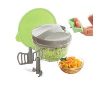 Avilia - Tritatutto Manuale Compatto da 400ml con Lame Curve in Acciaio Inox e Frusta Inclusa, Azionamento a Corda, Ideale per Salse, Verdure, Uova e Preparazioni Veloci Ovunque