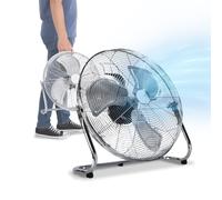 Avilia Ventilatore da Tavolo 70W Cromato con Ventole e Struttura in Metallo - 3 Velocità Regolabili per Ogni Esigenza - Ideale per RInfrescarsi in Giornate Calde - Funzione Oscillante 19x18x34cm