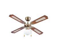 Avilia - Ventilatore da Soffitto 60W con Luce Ø106 cm con Pale in Legno per Ambienti Domestici e Lavorativi, Illuminazione Integrata da Lampada E27, Motore Silenzioso e Rotazione Reversibile