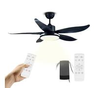 Avilia Ventilatore da Soffitto con Luce e 5 Pale, Lampadario Ventilatore da Soffitto con Telecomando, Funzione Estate/Inverno e Design Silenzioso