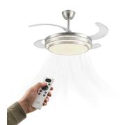 Avilia - Ventilatore da Soffitto con Pale Retrattili a Scomparsa - Diametro 106 cm in Ferro e ABS - LED 72W Dimmerabile - 6 Velocità, Telecomando e Funzione Reversibile Estate/Inverno - Timer 2H