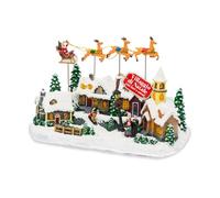 Avilia - Villaggio di Natale Frostvale Animato con Slitta in Movimento, Luci LED Calde e Musica Natalizia, Decorazione Dipinta a Mano con Cavo USB e Dettagli Realistici per Casa o Regalo Festivo