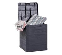 Avilia Woody's 90 Baule da Esterno in Polipropilene - Resistente e Funzionale, Colore Antracite, 90L