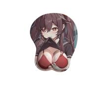 AVIMYA Genshin Impact - Tappetino per mouse 3D per poggiapolsi anime, tappetino per mouse ergonomico con poggiapolsi, base in gomma antiscivolo per computer portatile (Hu Tao) (25,5 x 21,5 x 3 cm)
