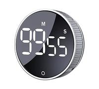 AVINIA Timer da cucina grande LED magnetico con conto alla rovescia, timer visivo, facile per bambini, anziani, insegnanti e per la classe, per cucinare fitness, per insegnare il bagno argento