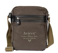 Avirex, Borsello con Tracolla Regolabile in Canvas Spalmato con Parti in Ecopelle, Tracolla da Uomo, Collezione Dover, DVR05, Colore Mud Green