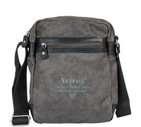 Avirex, Borsello Medio con Tracolla Regolabile in Canvas Spalmato con Parti in Ecopelle, Tracolla da Uomo, Collezione Pasadena, PSD03 (Dark Grey)