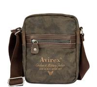 Avirex, Borsello Piccolo con Tracolla Regolabile in Canvas Spalmato con Parti in Ecopelle, Tracolla da Uomo, Collezione Pasadena, PSD05 (Dark Green)