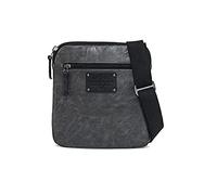 Avirex Borsello Uomo a Tracolla in Eco Pelle, Borsa a Tracolla Uomo Impermeabile con Tasche a Zip in Stile Vintage, Collezione Buffalo BFL07 (Grigio)