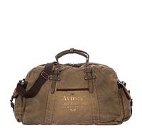Avirex Borsone da viaggio con tracolla 140506 CNV0G – Canvas e pelle bovina – Verde kaki