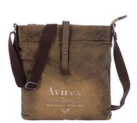 Avirex Collezione 140506, Tracolla Piatta Chiusa con Lampo, Cross-body Bag Slim, Borsa Uomo in Canvas, Colore Verde Kaki