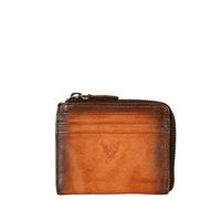 AVIREX, Collezione Bell, Portacarte da Uomo in Pelle - Stile Vintage, Compatto e Sottile, Vera Pelle Tamponata a Mano, con Protezione RFID, Tasca con Zip e Porta Carte Esterno (Vintage Brown)